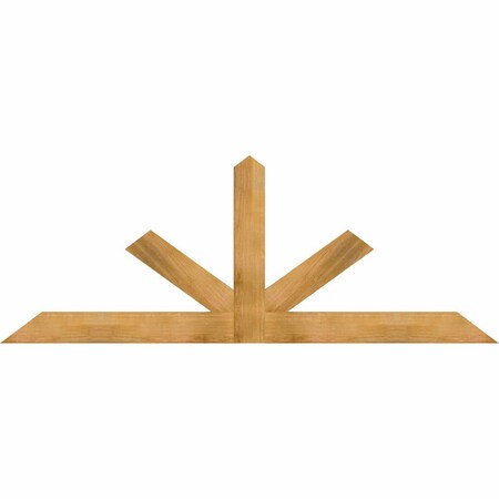 Ekena Millwork Saratoga Rough Sawn Timber Gable Bracket, Western Red Cedar, 96"W x 36"H x 2"D x 6"F, 9/12 Pitch GBW096X36X0206SAR00RWR
